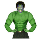 Camisa Super Músculos Verde con pecho musculoso para disfraz de Hulk