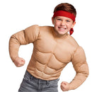 Camiseta cuerpo musculoso infantil acolchada con efecto de músculos para disfraces