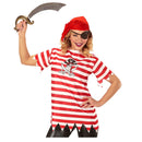 Camiseta pirata para adulto con rayas rojas y blancas