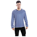 Hombre con camiseta de rayas azules y blancas para adulto