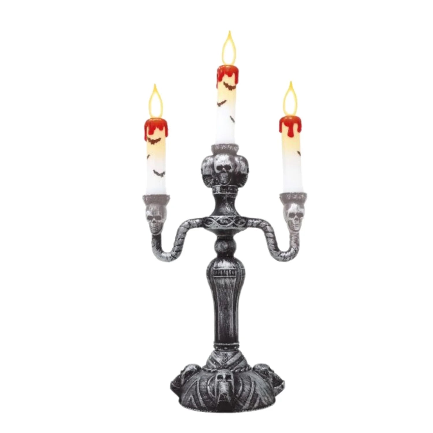 candelabro de 3 velas con luz complemento para look de terror gótico Halloween