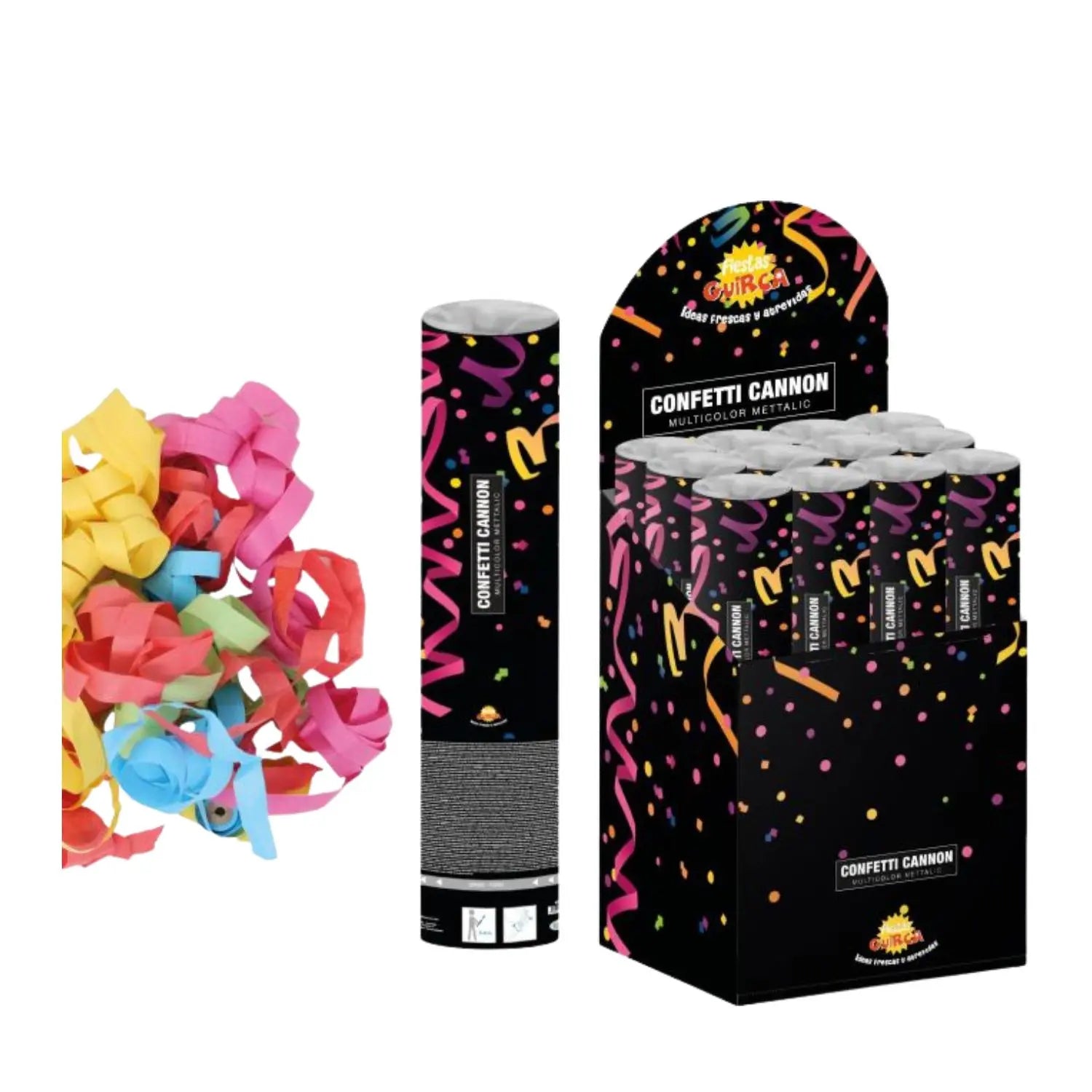 cañon de confetti 30 cm aire comprimido complemento para fiestas y celebraciones con efecto sorpresa