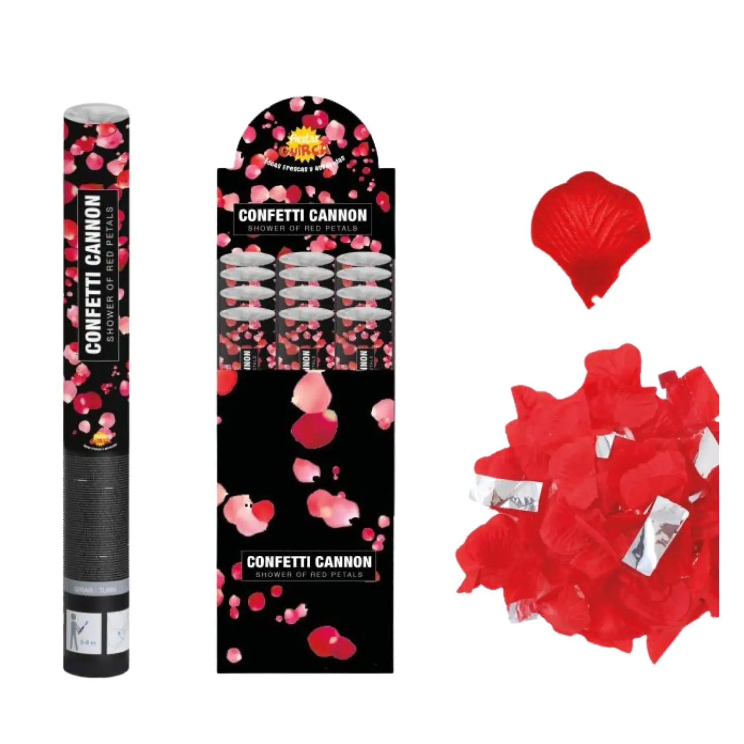 cañon de petalos rojos 50 cm complemento para bodas y celebraciones romanticas con efecto elegante