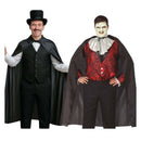 Capa negra para adulto de 130 cm ideal para disfraces de vampiro, mago, hechicero y personajes de Halloween