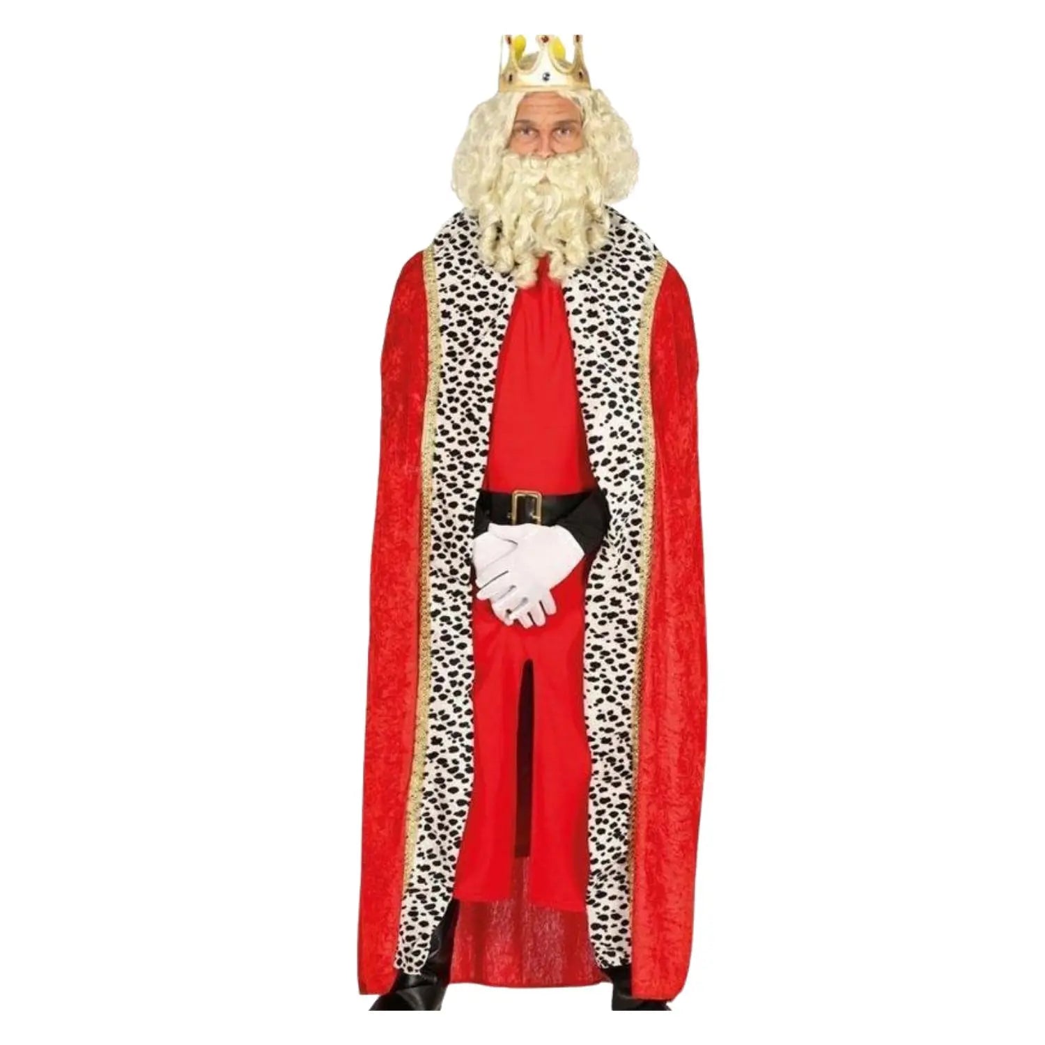 Capa de rey o reina de terciopelo rojo de 150 cm para disfraces de realeza y reyes magos