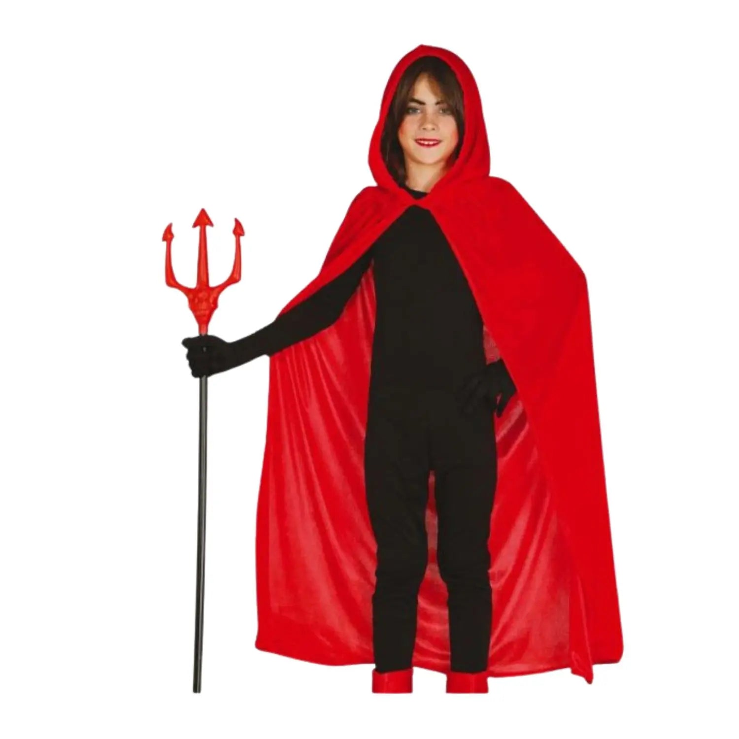 capa roja de terciopelo con capucha complemento para look de vampiro o estilo medieval en fiestas temáticas