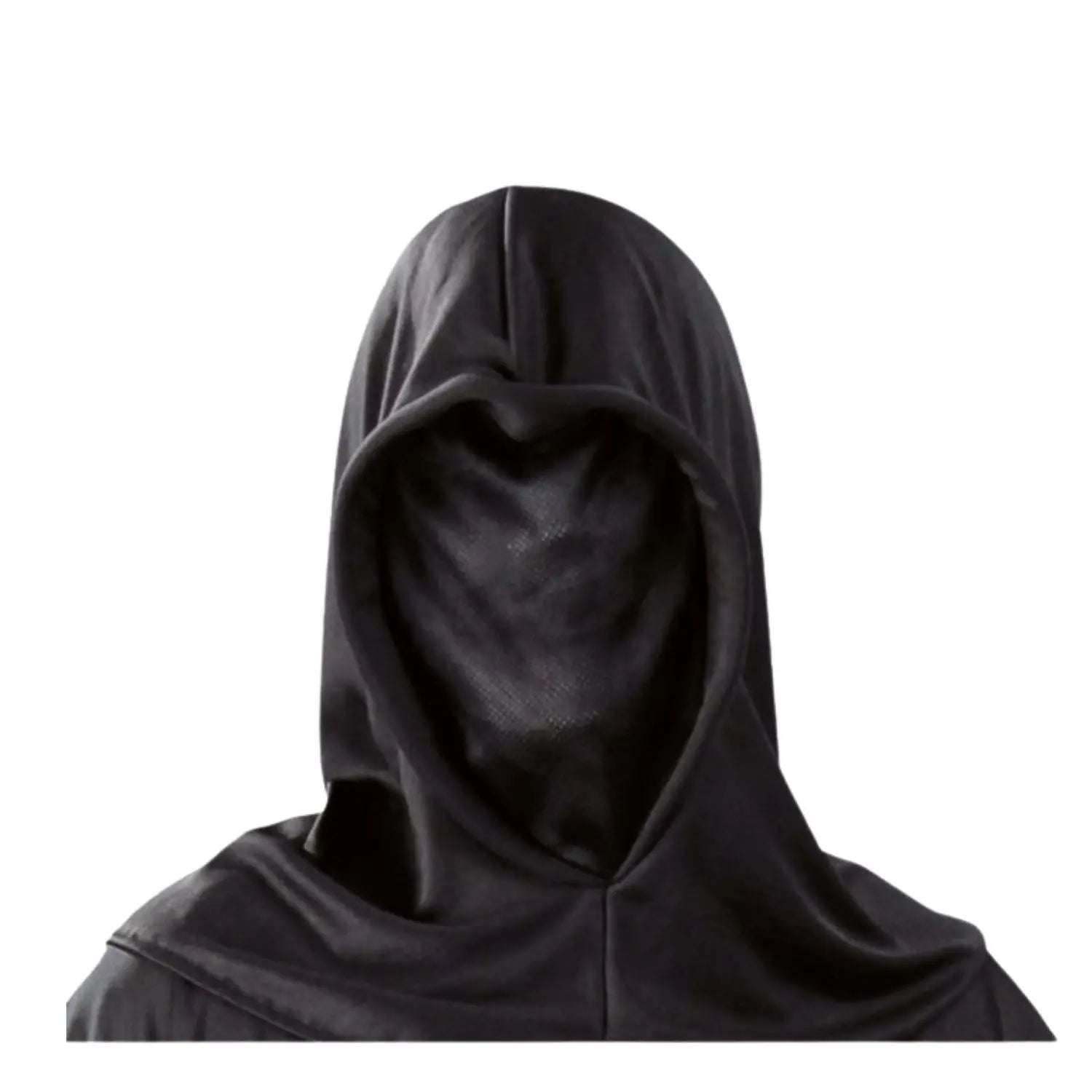 capucha negra señor de la oscuridad para look terror Halloween