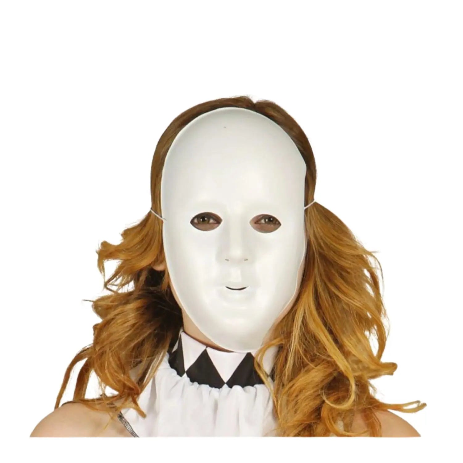 careta blanca de pvc para disfraz de terror o misterio en fiestas temáticas
