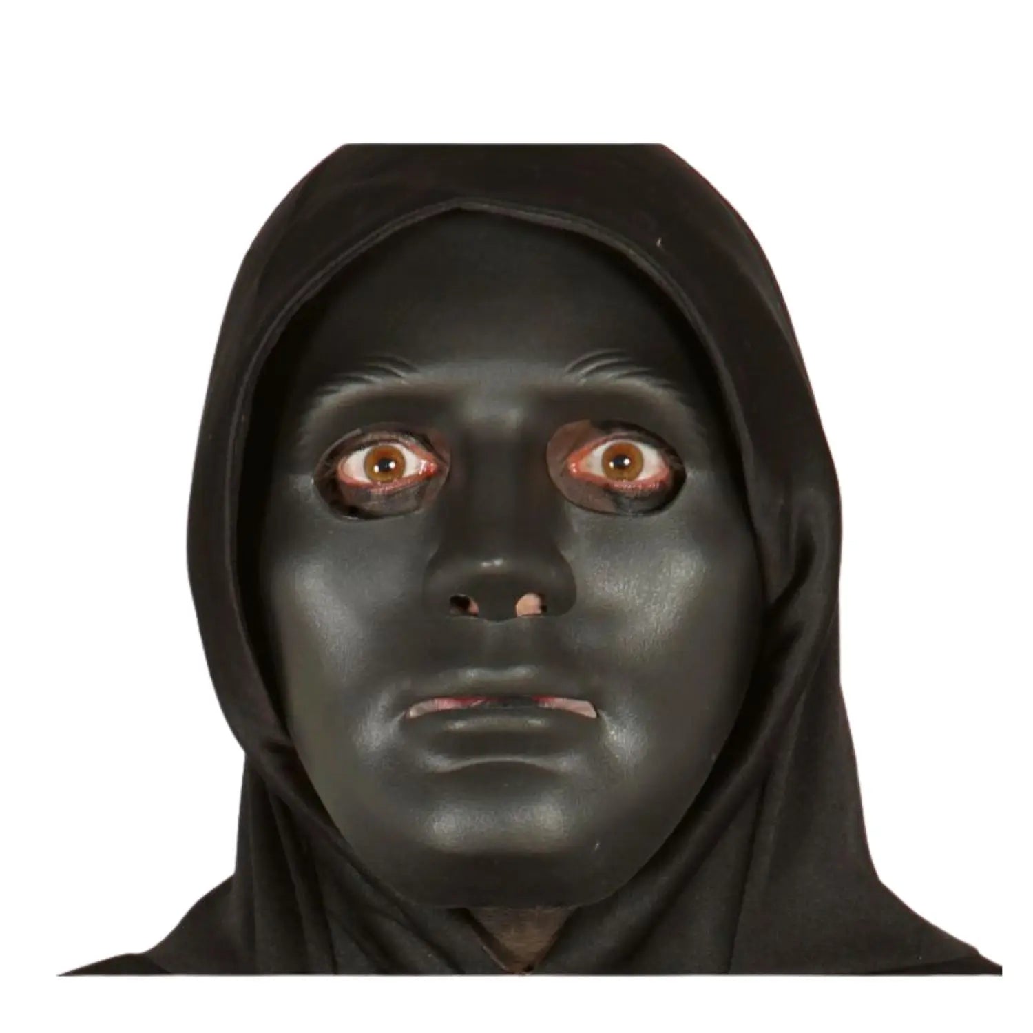 careta negra de pvc para disfraz de misterio o terror en fiestas temáticas