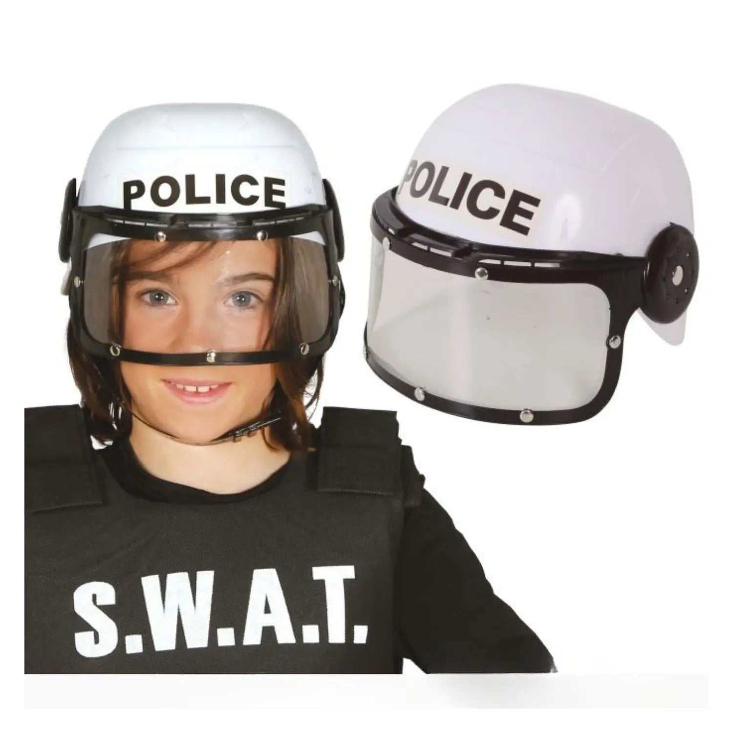Casco de policía para disfraz complemento policial