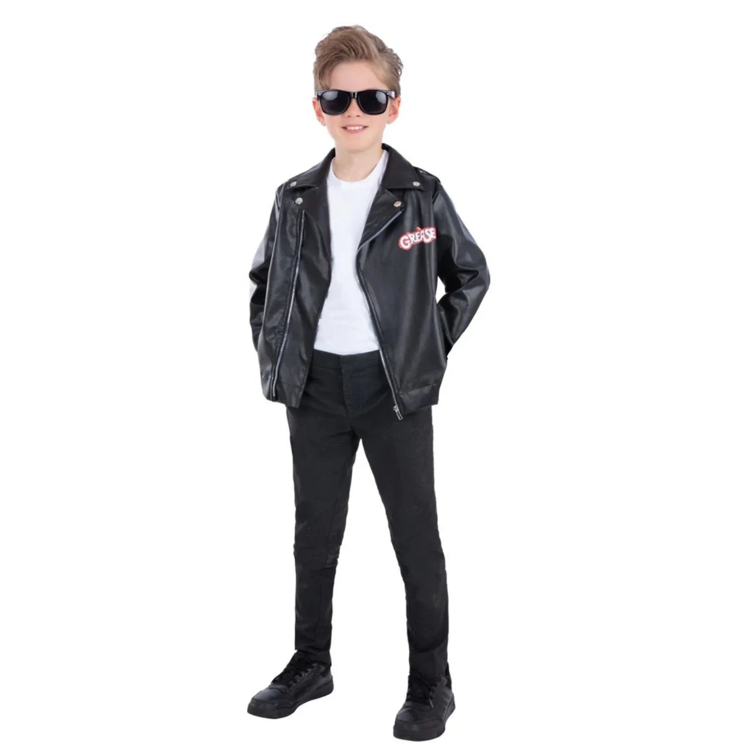 Cazadora negra Grease infantil estilo rockero años 50