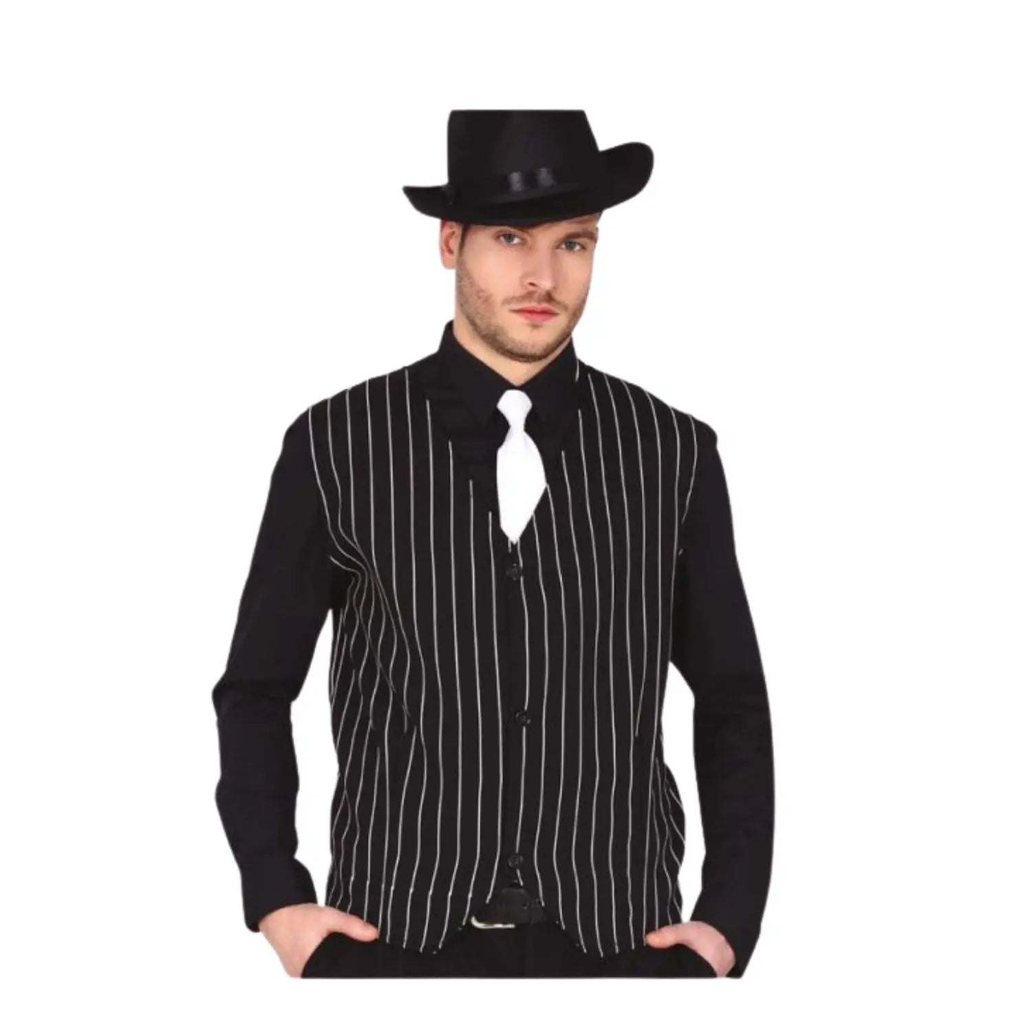 chaleco gangster de rayas adulto complemento para look años 20 o temática mafioso