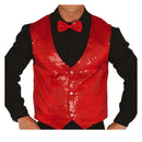 Chaleco rojo de lentejuelas para adulto ideal para disfraces y actuaciones