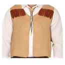 Chaleco vaquero o indio beige con flecos marrones para disfraz del Oeste
