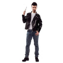 Chaqueta polipiel negra para adulto estilo rockero y motero