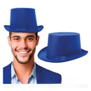 Chistera azul de satén para adulto sombrero elegante de disfraz