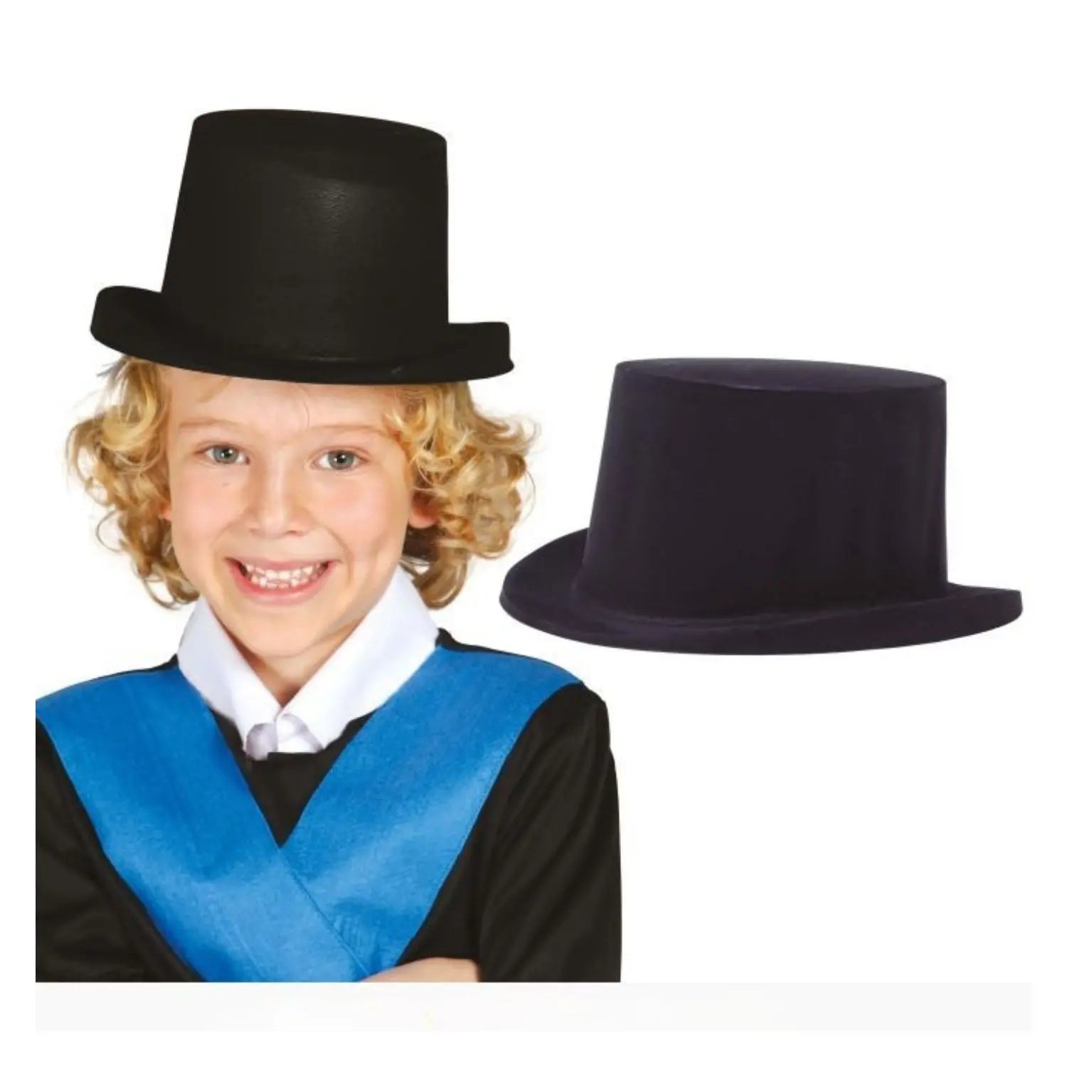 sombrero chistera infantil flocado complemento disfraz mago carnaval