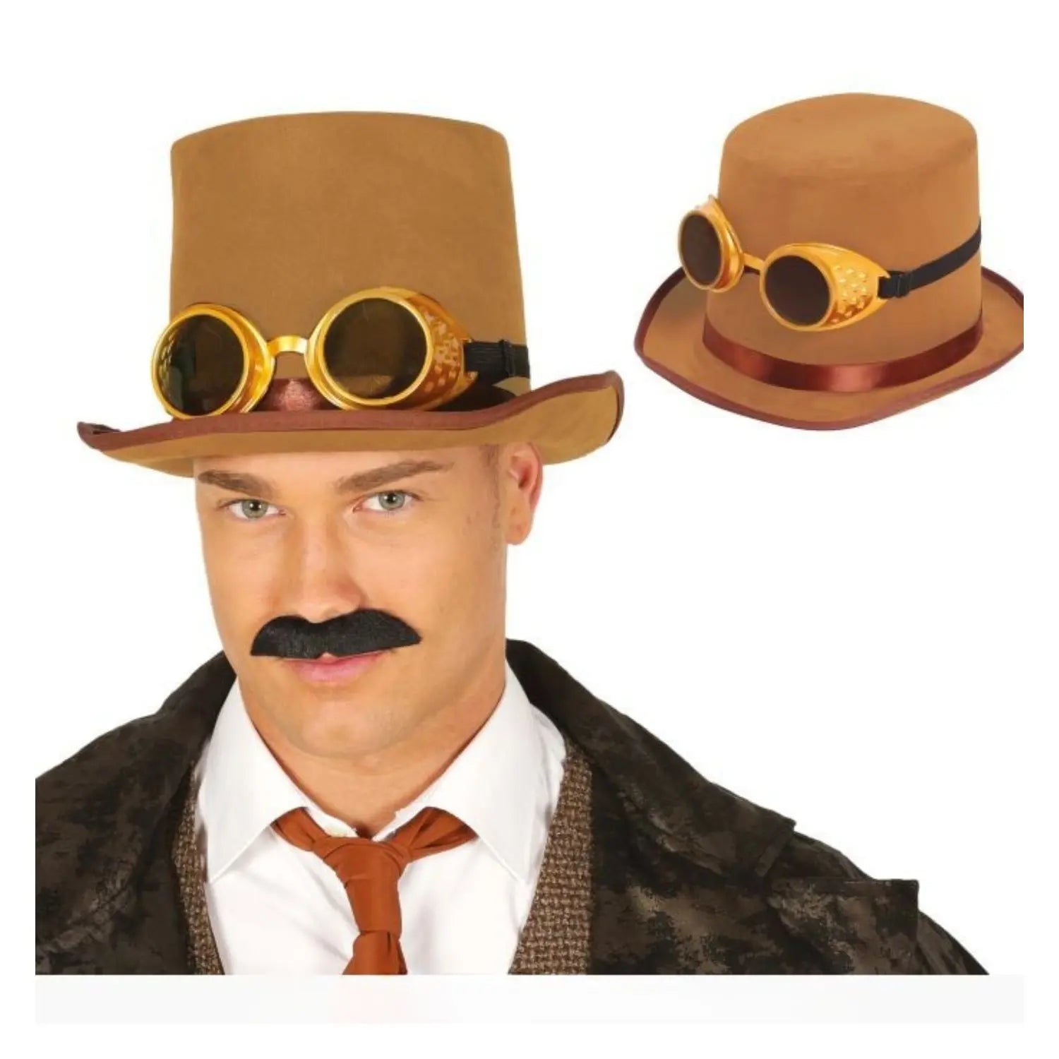 Chistera steampunk con gafas sombrero vintage retrofuturista