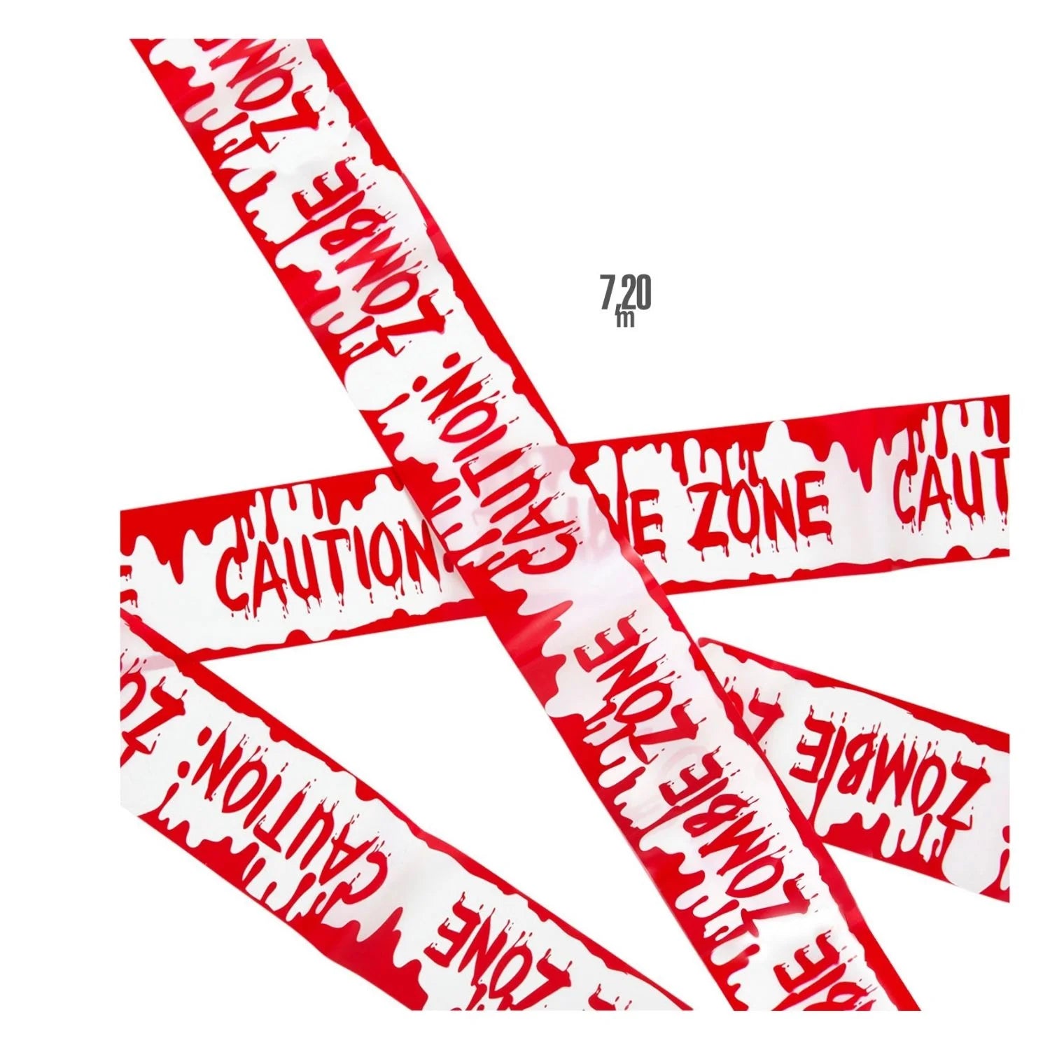 cinta de balizamiento caution zombie zone 7,20 metros decoracion halloween
