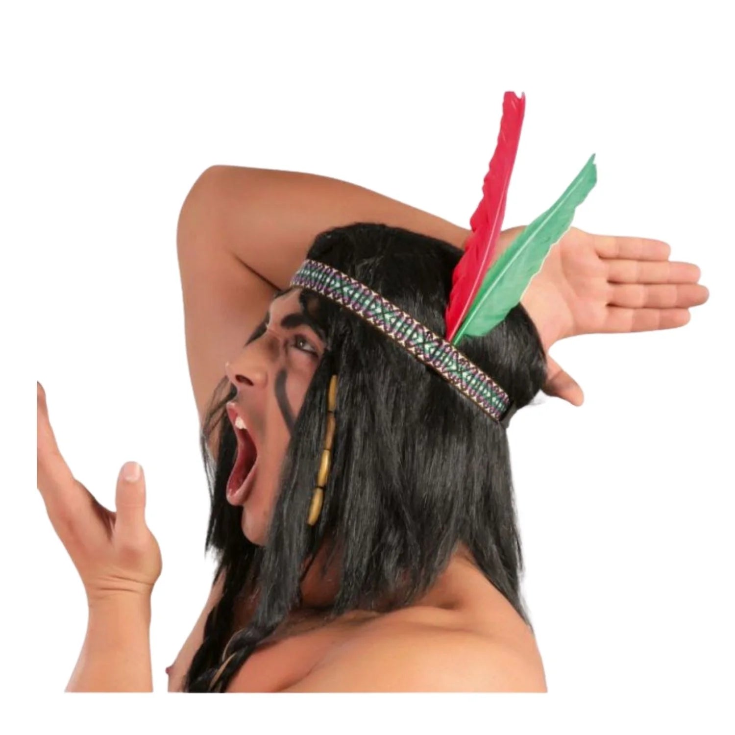 cinta con plumas indio penacho tribal accesorio para look nativo