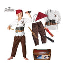 Cofre Piratas del Caribe 4 infantil con camisa pantalón y accesorios pirata