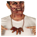 Collar de dedos sangrientos para disfraces de Halloween y personajes de terror