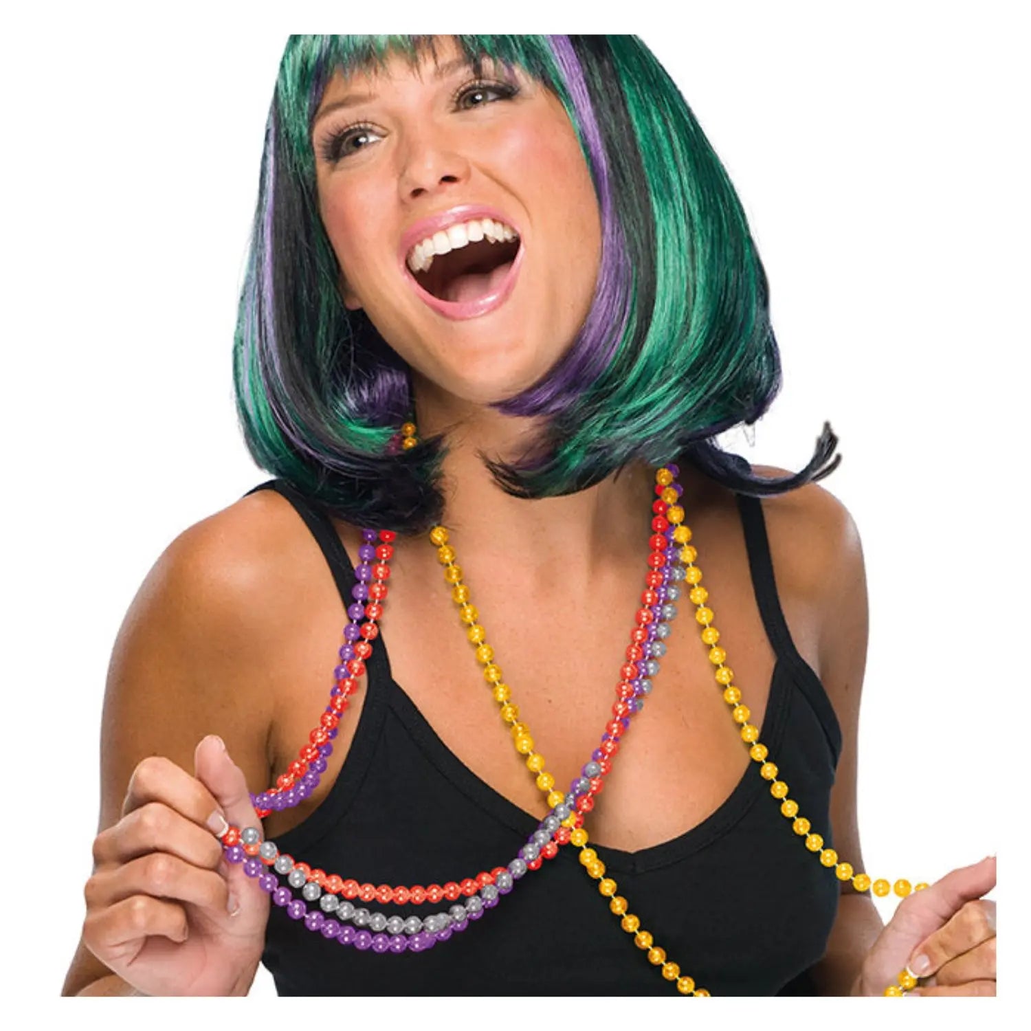 Collar Mardi Gras de cuentas multicolor para Carnaval y fiestas temáticas