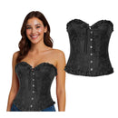 Corpiño puntilla negro adulta para disfraces burlesque y medievales