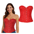 Corpiño puntilla rojo adulta para disfraces burlesque y medievales