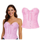 Corpiño puntilla rosa adulta para disfraces de fantasía y burlesque