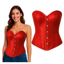 Corpiño liso rojo para mujer ideal para disfraces de pirata, vampiresa, cabaretera y época