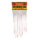 cortina terror con letrero danger y efecto sangre para decoración Halloween