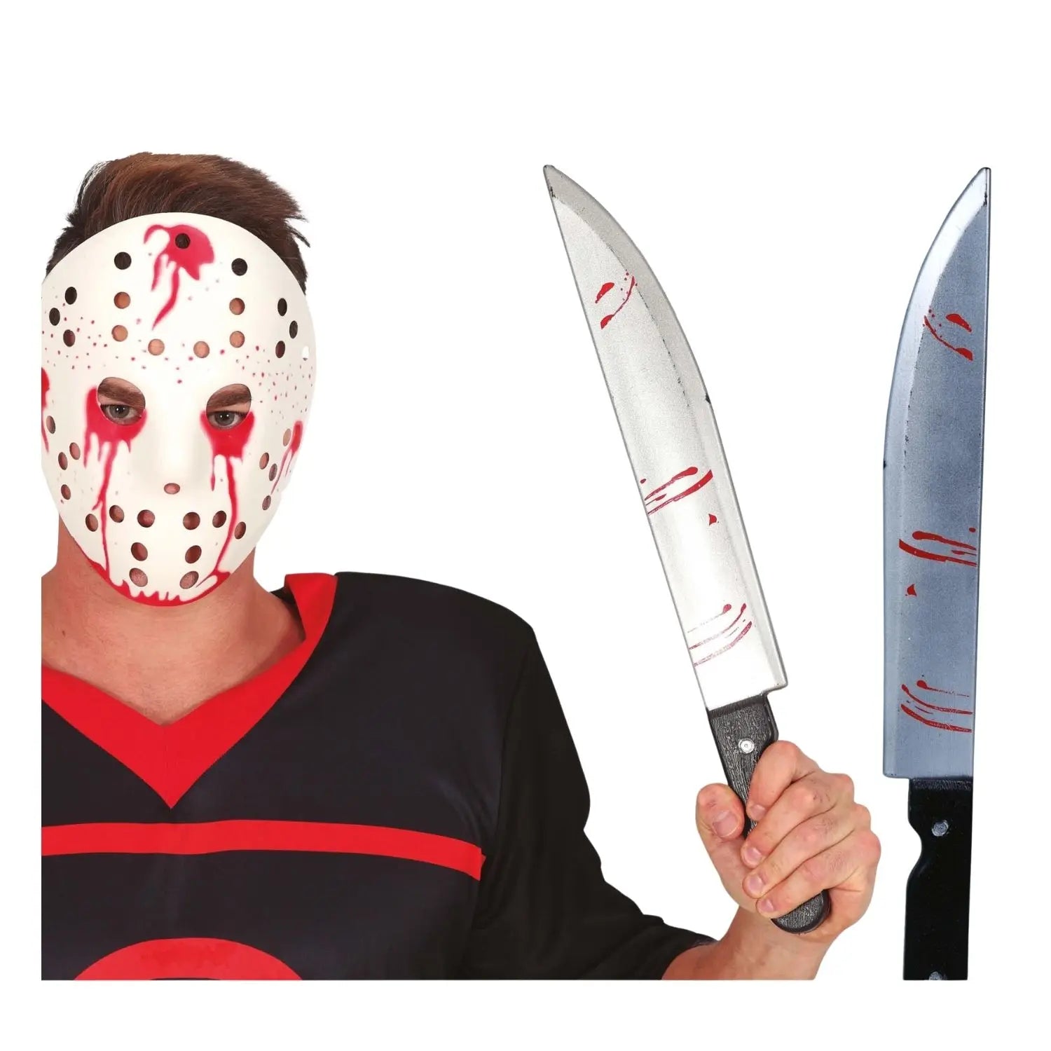 Cuchillo ensangrentado accesorio para disfraz de terror Halloween