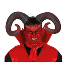 cuernos grandes de carnero en espiral para look de demonio o terror en Halloween y fiestas temáticas