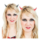 cuernos de diablo en colores rojo y negro para look de terror halloween en fiestas tematicas