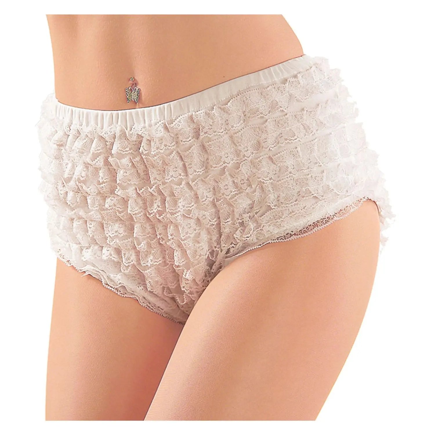 Culotte blanco para adulto decorado con varias capas de encaje
