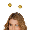 Diadema con antenas y bolas de escarcha en color oro o plata