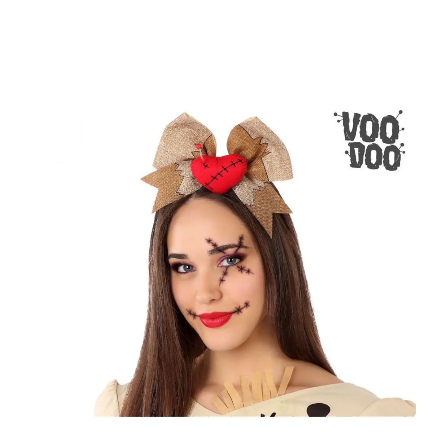 diadema siniestra con corazon roto estilo voodoo para look de terror halloween en fiestas tematicas