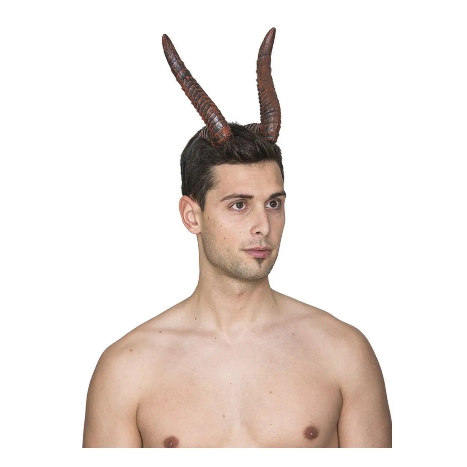 diadema con cuernos grandes de diablo realistas para look de terror halloween en fiestas tematicas