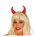 diadema de demonio con cuernos de plástico complemento para look terror o infernal en Halloween