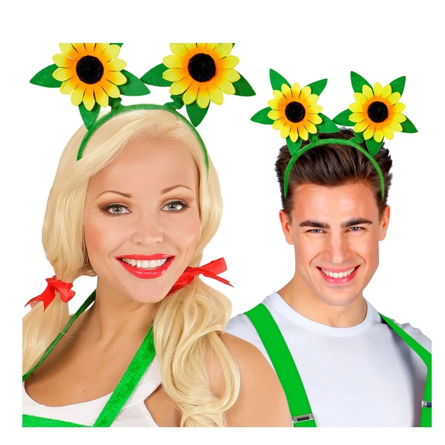 diadema de girasol complemento para look floral o primaveral en fiestas temáticas