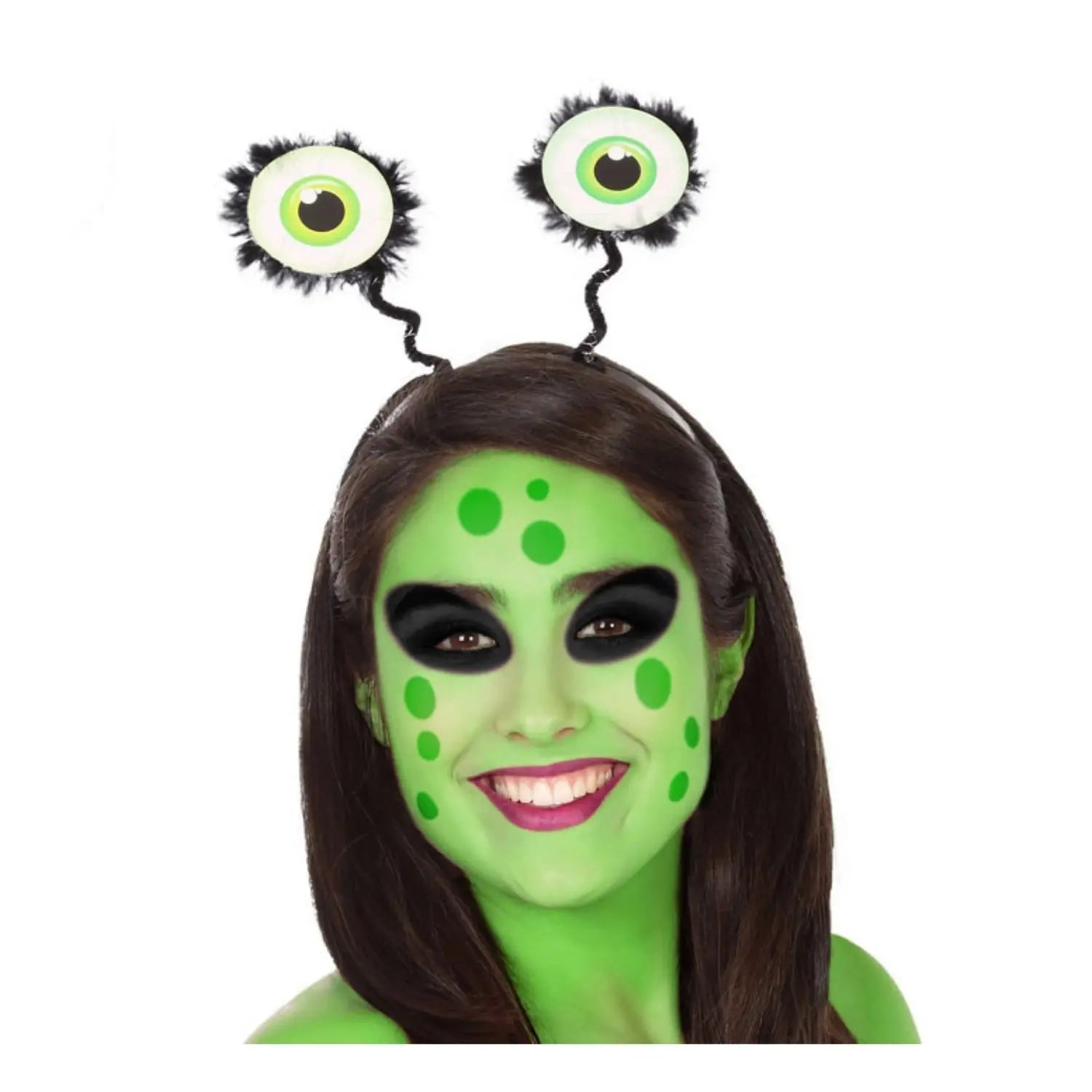 diadema con ojos alienigenas para look extraterrestre o tematica espacio en fiestas tematicas