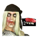 dientes zombie de maquillaje para look halloween terrorífico realista