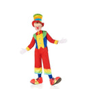 Disfraz de payaso multicolor infantil con chaqueta, pantalones, sombrero y pajarita para Carnaval