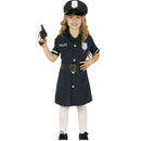 Disfraz de policía para niña azul con vestido, cinturón y gorro ideal para Carnaval