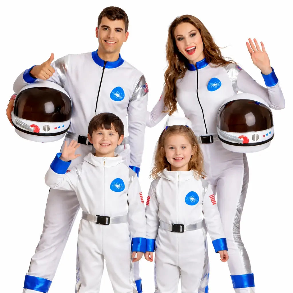 Grupo de personas con disfraces de astronauta para Carnaval y fiestas temáticas