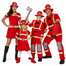 Grupo de amigos disfrazados de bomberos y bomberas para Carnaval y fiestas temáticas