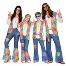 Familia hippie Flower Power para Carnaval en grupo