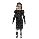 Disfraces de Miércoles Addams siniestra infantil con vestido negro
