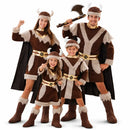 Grupo disfrazado de vikingos con trajes guerreros coordinados para Carnaval o fiesta temática
